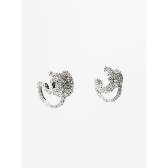 Nwt-Zara SHIMMERY TRIPLE HOOP EARRINGS - Picture 2 of 4